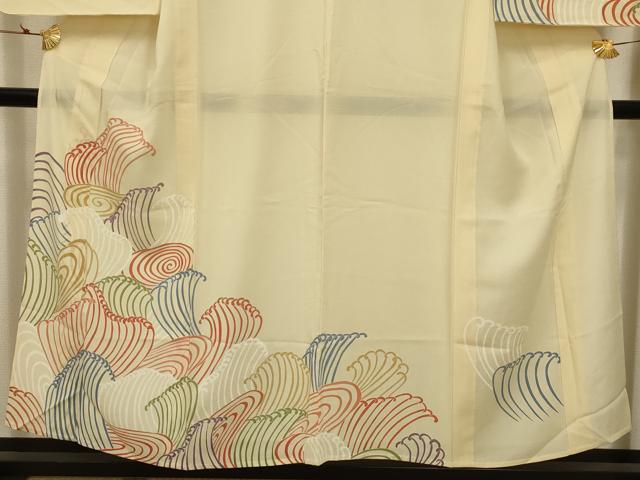 平和屋着物＊夏物 訪問着 絽 立波文 正絹 逸品 AABB8795sx