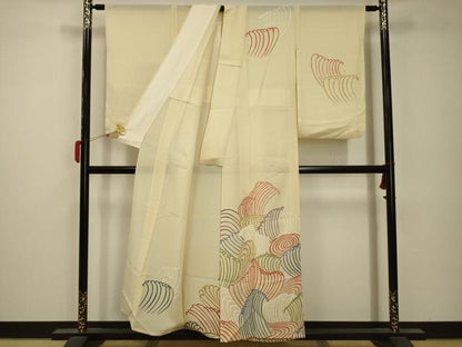 平和屋着物＊夏物 訪問着 絽 立波文 正絹 逸品 AABB8795sx