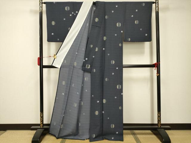 平和屋着物＊夏物 小紋 紗 兎 洗える着物 AABB8799sx