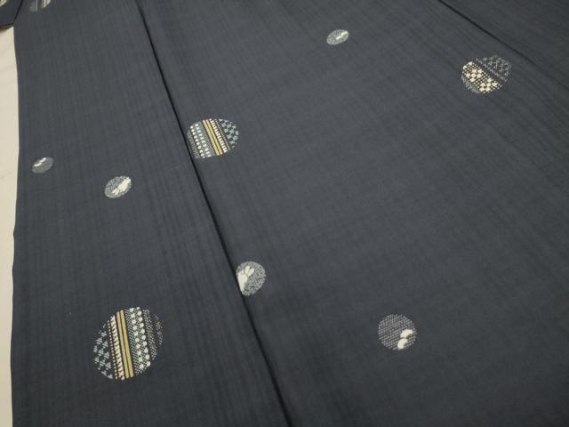 平和屋着物＊夏物 小紋 紗 兎 洗える着物 AABB8799sx