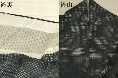 平和屋着物＊夏物 小紋 絽 丸文 洗える着物 AABB8808sx
