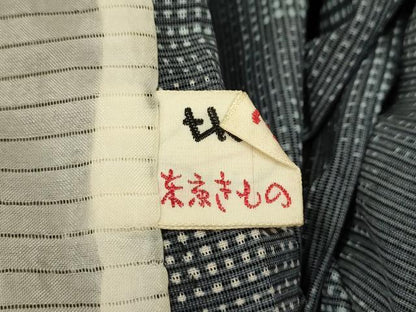 平和屋着物＊夏物 小紋 絽 丸文 洗える着物 AABB8808sx