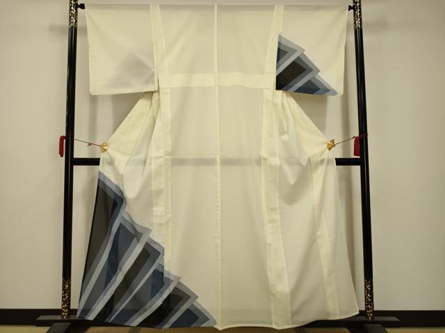 平和屋着物＊夏物 訪問着 絽 幾何学文様 洗える着物 AABB8809sx