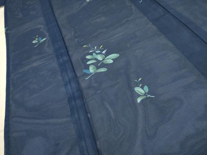 平和屋着物＊夏物 小紋 絽 草花文 金彩 洗える着物 AABB8811sx