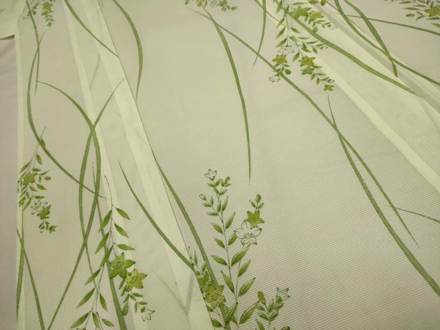 平和屋着物＊夏物 小紋 絽 草花文 洗える着物 AABB8813sx