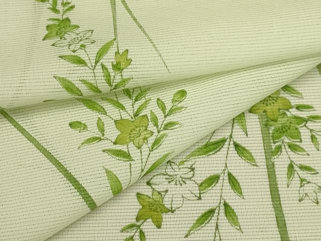 平和屋着物＊夏物 小紋 絽 草花文 洗える着物 AABB8813sx