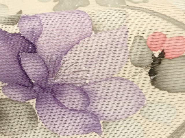 平和屋着物＊夏物 訪問着 絽 手描き 地紙重ね花文 暈し染め 洗える着物 AABB8816sx