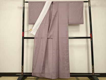 平和屋着物＊夏物　色無地　絽　梅鼠色　洗える着物　AABB8822sx