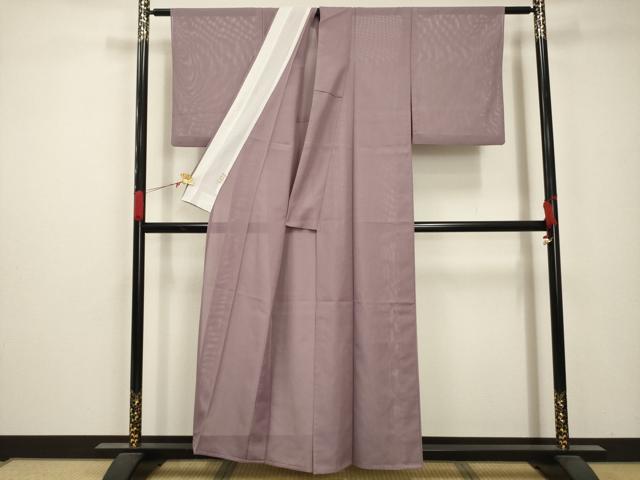 平和屋着物＊夏物　色無地　絽　梅鼠色　洗える着物　AABB8822sx