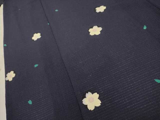 平和屋着物＊夏物 小紋 絽 夜桜 洗える着物 AABB8823sx