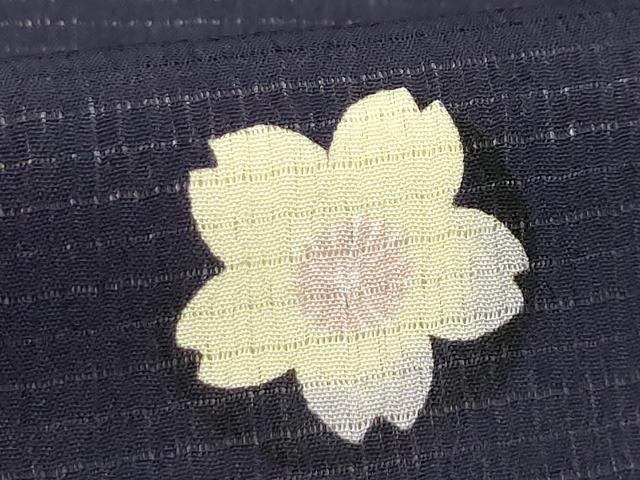 平和屋着物＊夏物 小紋 絽 夜桜 洗える着物 AABB8823sx