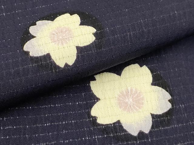 平和屋着物＊夏物 小紋 絽 夜桜 洗える着物 AABB8823sx