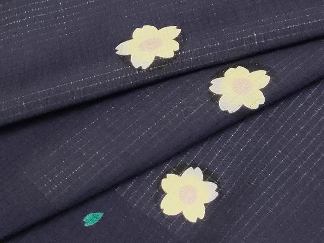 平和屋着物＊夏物 小紋 絽 夜桜 洗える着物 AABB8823sx