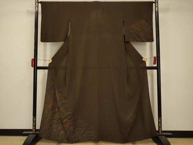 平和屋着物＊夏物 訪問着 絽 すすき文 洗える着物 AABB8825sx