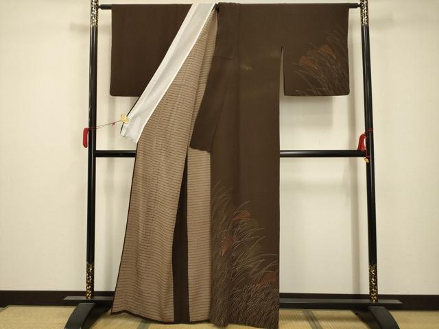 平和屋着物＊夏物 訪問着 絽 すすき文 洗える着物 AABB8825sx