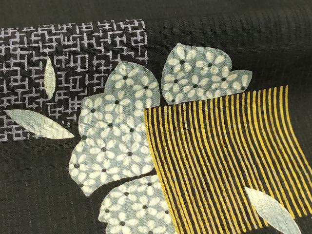 平和屋着物＊夏物 小紋 紗 色紙花文 洗える着物 AABB8826sx