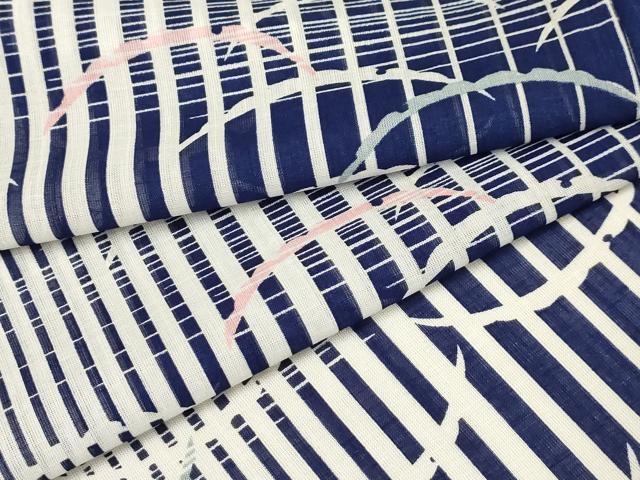 平和屋着物＊夏物 小紋 紗 雪芝文 洗える着物 AABB8827sx