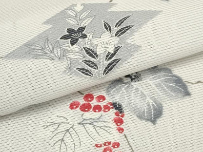 平和屋着物＊夏物 小紋 絽 松皮菱花文 洗える着物 AABB8833sx