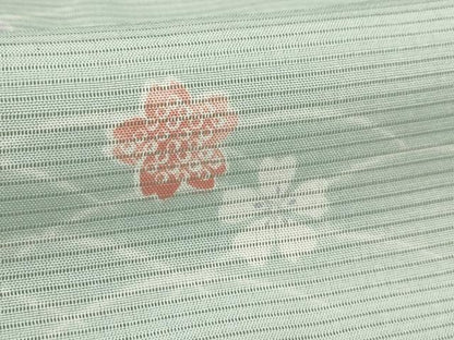 平和屋着物＊夏物 小紋 絽 流水花文 洗える着物 AABB8835sx