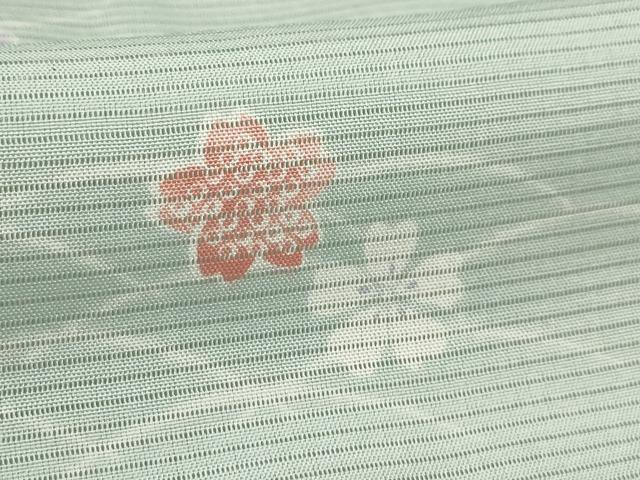 平和屋着物＊夏物 小紋 絽 流水花文 洗える着物 AABB8835sx