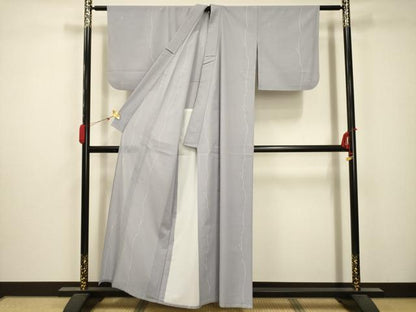 平和屋着物＊夏物 小紋 絽 枝花文 洗える着物 AABB8840sx