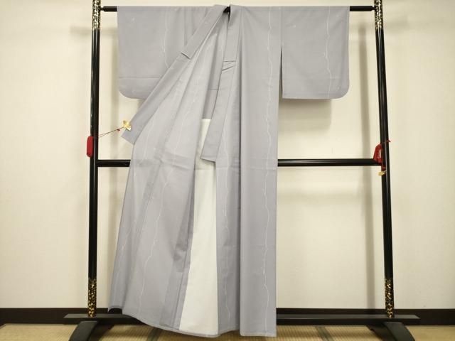 平和屋着物＊夏物 小紋 絽 枝花文 洗える着物 AABB8840sx