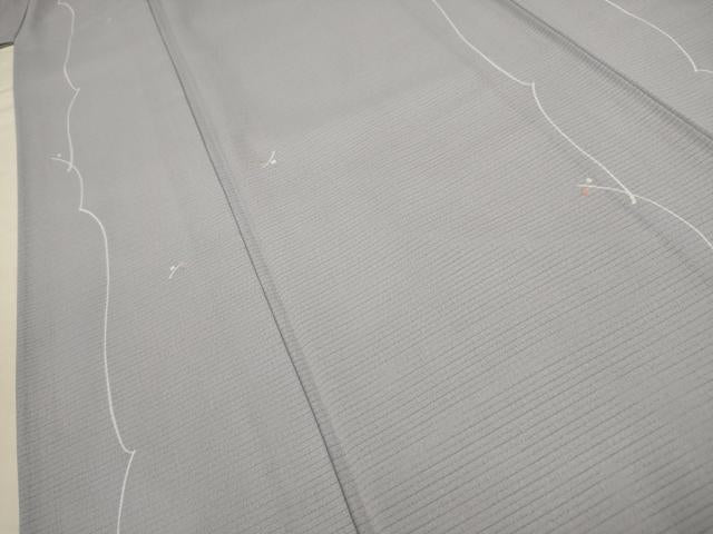平和屋着物＊夏物 小紋 絽 枝花文 洗える着物 AABB8840sx