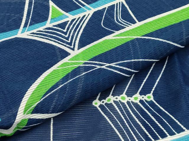 平和屋着物＊夏物 訪問着 絽 幾何学文様 洗える着物 AABB8843sx