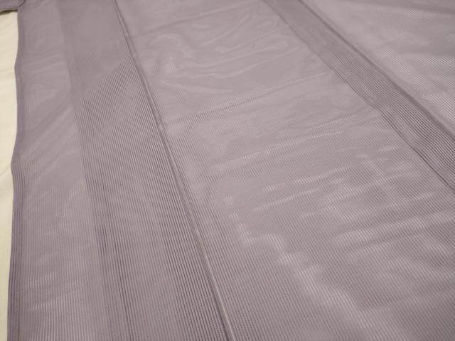 平和屋着物＊夏物 色無地 縦絽 浅紫色 洗える着物 AABB8845sx