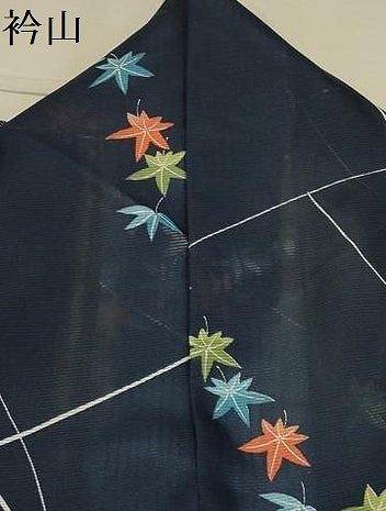平和屋着物＊夏物 小紋 絽 流水楓文 洗える着物 AABB8849sx
