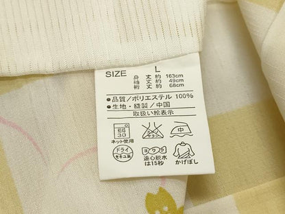 平和屋着物＊夏物 小紋 紗 市松桜文 洗える着物 AABB8850sx