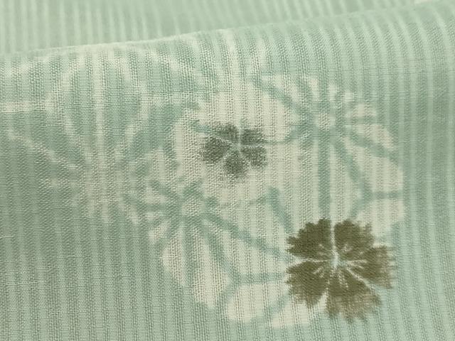 平和屋着物＊夏物 小紋 縦絽 花丸文 洗える着物 AABB8851sx