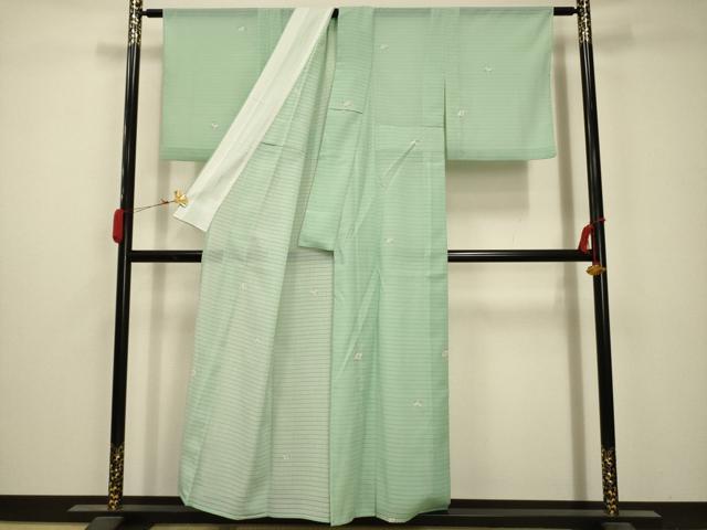 平和屋着物＊夏物 小紋 絽 花丸文 洗える着物 AABB8852sx