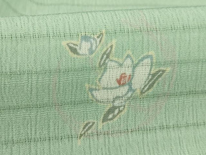 平和屋着物＊夏物 小紋 絽 花丸文 洗える着物 AABB8852sx