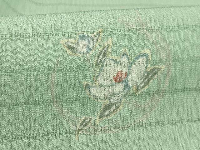 平和屋着物＊夏物 小紋 絽 花丸文 洗える着物 AABB8852sx