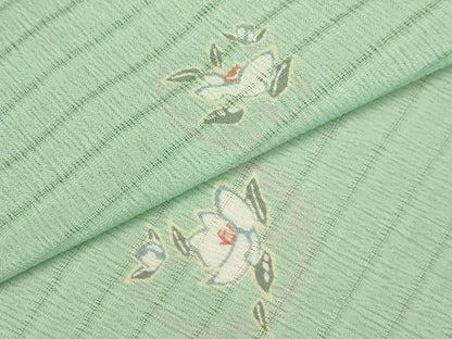 平和屋着物＊夏物 小紋 絽 花丸文 洗える着物 AABB8852sx