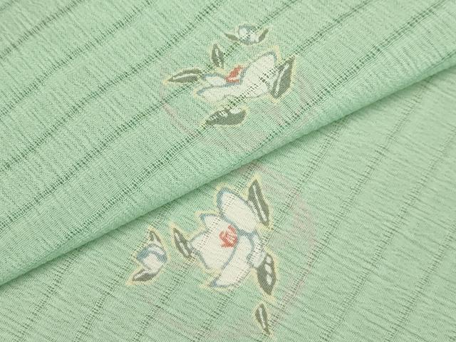 平和屋着物＊夏物 小紋 絽 花丸文 洗える着物 AABB8852sx