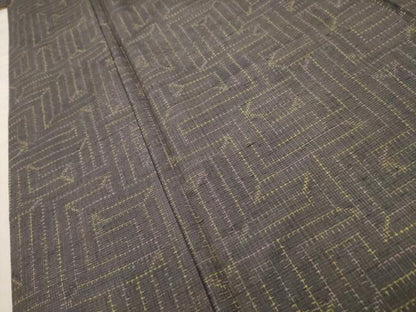 平和屋着物■上質な紬　幾何学文様　正絹　逸品　AABB8906sx