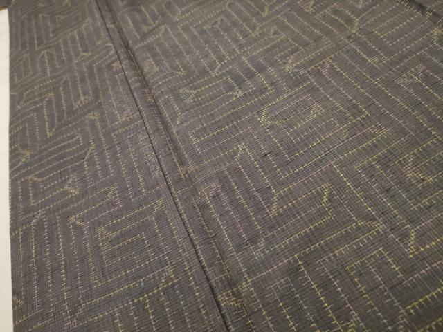 平和屋着物■上質な紬　幾何学文様　正絹　逸品　AABB8906sx