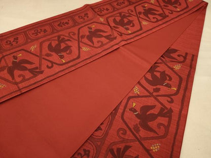 平和屋着物◎六通柄袋帯　花鳥文　正絹　逸品　AABB9046dt