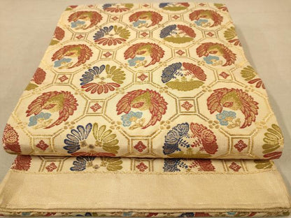 平和屋着物◎佐賀錦　六通柄袋帯　花鳥文　金糸　正絹　逸品　AABB9055dt