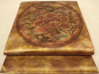 平和屋着物◎太鼓柄袋帯　花丸文　正絹　逸品　AABB9061dt
