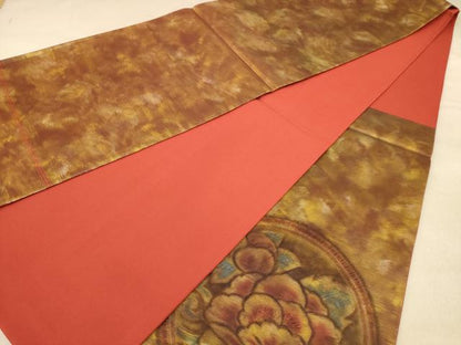 平和屋着物◎太鼓柄袋帯　花丸文　正絹　逸品　AABB9061dt