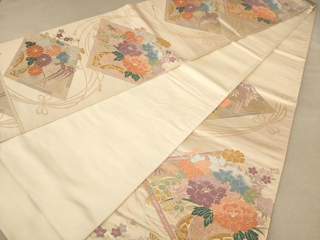 平和屋着物◎六通柄袋帯　唐織　花車文　金糸　正絹　逸品　AABB9077dt