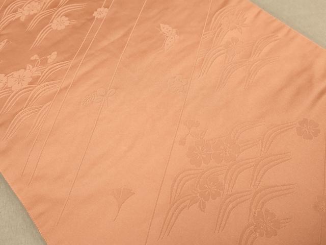 平和屋着物◎両面　全通柄袋帯　唐織　花丸文　金銀糸　正絹　逸品　AABB9083dt