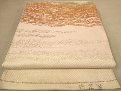 平和屋着物◎太鼓柄袋帯　錦霞遊　金銀糸　正絹　逸品　AABB9090dt
