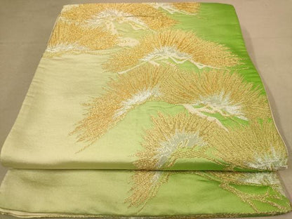 平和屋着物◎六通柄袋帯　唐織　枝松文　金銀糸　正絹　逸品　AABB9102dt