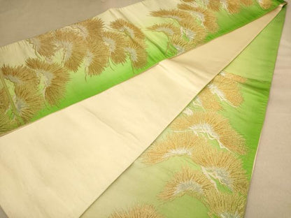 平和屋着物◎六通柄袋帯　唐織　枝松文　金銀糸　正絹　逸品　AABB9102dt