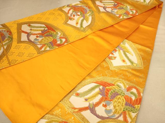 平和屋着物◎六通柄袋帯　唐織　鳳凰文　金糸　正絹　逸品　AABB9109dt