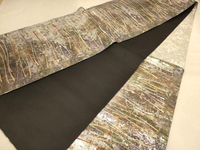 平和屋着物◎六通柄袋帯　唐織　霞文　金銀糸　正絹　逸品　AABB9120dt